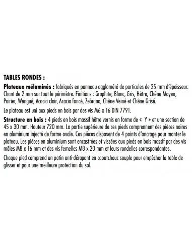 Table de collectivité ronde Nexos - Mobel Linea