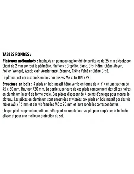 Table de collectivité ronde Nexos - Mobel Linea