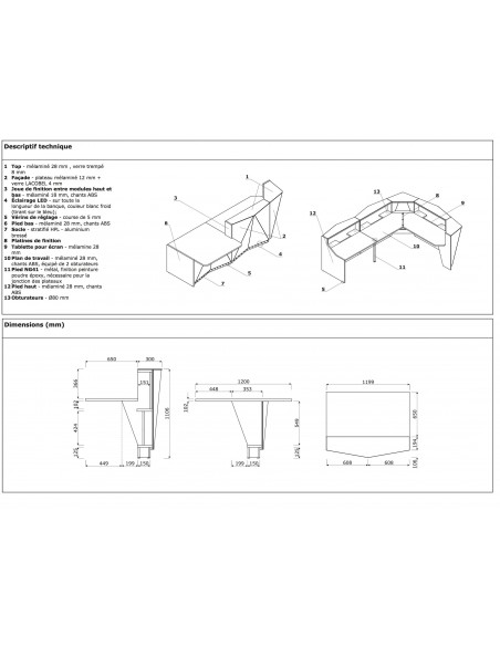 Grande banque d’accueil lumineuse Alpa - MDD