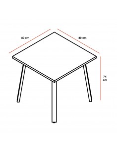 Petite table de réunion carrée Ogi – MDD. 2