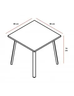 Petite table de réunion carrée Ogi – MDD. 2
