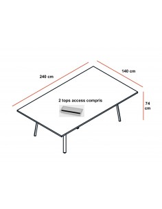 Table de réunion rectangulaire Ogi – MDD. 2