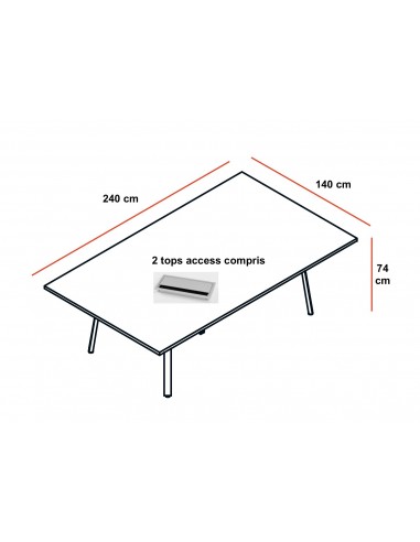 Table de réunion rectangulaire Ogi – MDD.