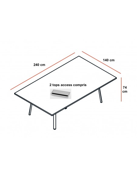 Table de réunion rectangulaire Ogi – MDD.
