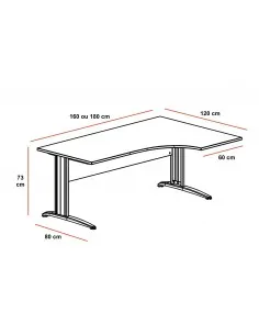 Bureau compact série Tono piètement métal – Mobel Linea 2