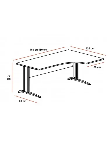 Bureau compact série Tono piètement métal – Mobel Linea