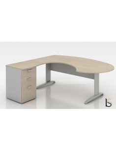 Bureau compact ergonomique avec caisson intégré Tono – Mobel Linea 2