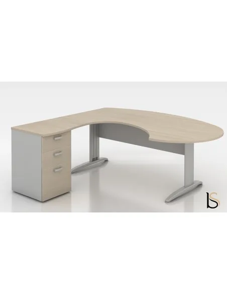 Bureau compact ergonomique avec caisson intégré Tono – Mobel Linea
