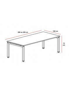 Bureau individuel Quadra, grande profondeur – Mobel Linea 2