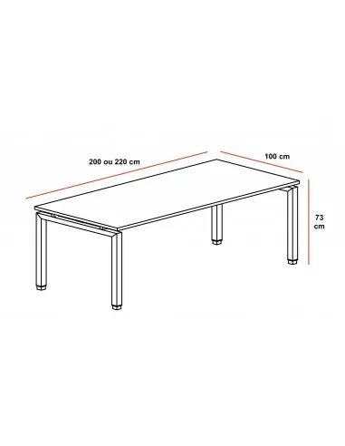 Bureau individuel Quadra, grande profondeur – Mobel Linea