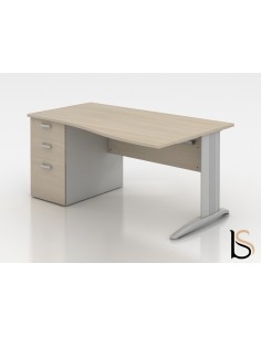 Bureau vague Sigma avec caisson – Mobel Linea