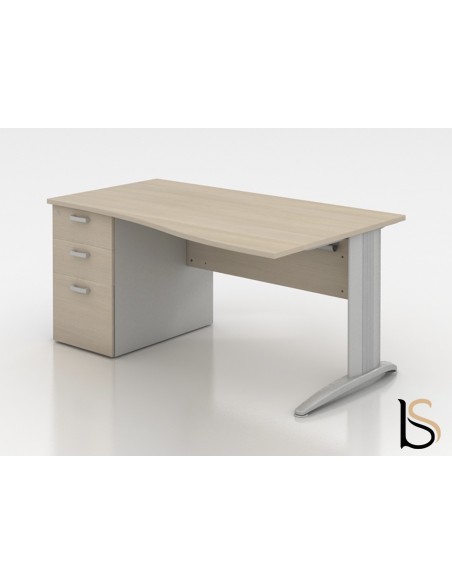 Bureau vague Sigma avec caisson – Mobel Linea