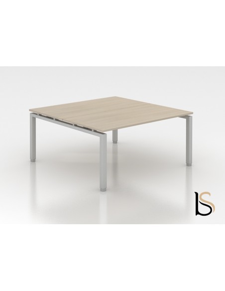 Ensemble de 2 bureaux Bench Quadra avec piètements partagés – Mobel Linea