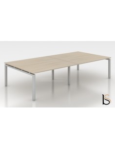 Ensemble de 2 bureaux Bench Quadra avec piètements partagés – Mobel Linea 2