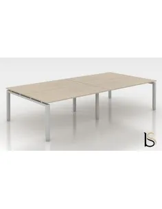 Ensemble de 2 bureaux Bench Quadra avec piètements partagés – Mobel Linea 2