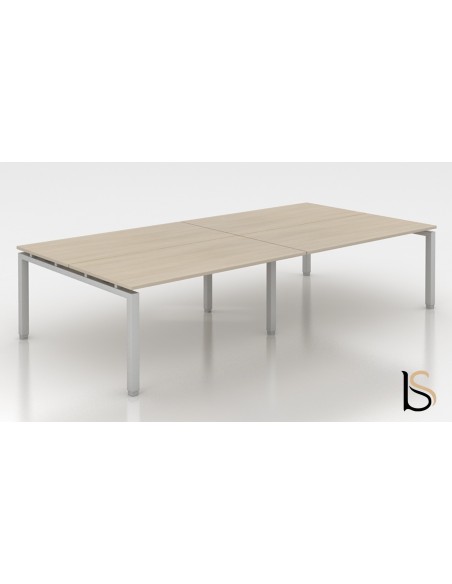 Ensemble de 2 bureaux Bench Quadra avec piètements partagés – Mobel Linea