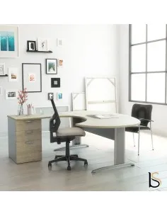 Bureau compact ergonomique avec caisson intégré Tono – Mobel Linea