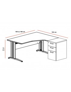Bureau compact 90° Sigma – Mobel Linea 2
