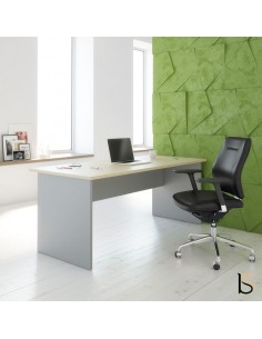 Bureau individuel Tono, pieds bois – Mobel Linea