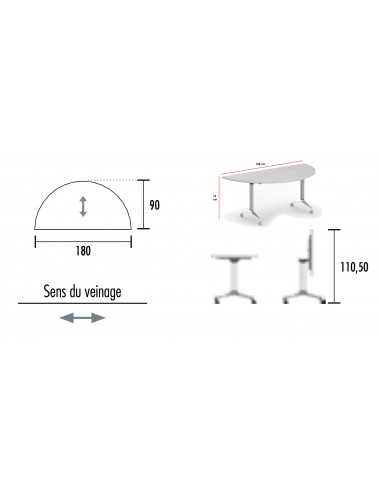 Table de réunion ½ lune Net - Mobel Linea