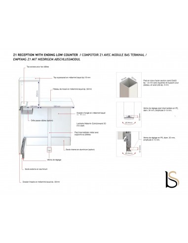 Comptoir d'accueil lumineux Z1 - Officity