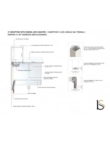 Comptoir d'accueil lumineux Z1 - Officity