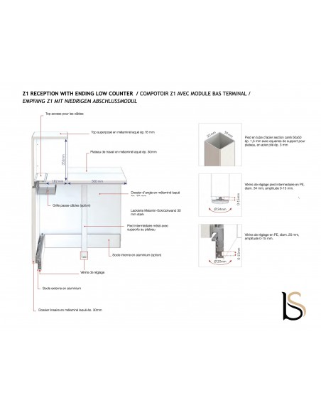Comptoir d'accueil lumineux Z1 - Officity