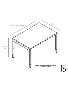 Bureau droit réglable en hauteur – MDD 2