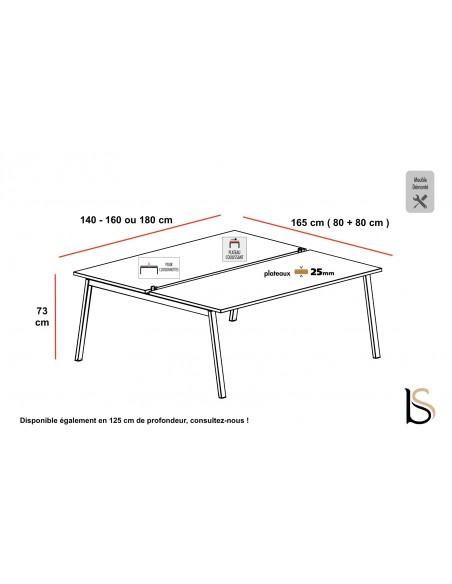 Bureau bench Born Wood Mixte – Mobel Linea
