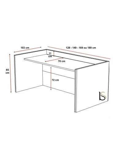 Bureau comptoir bas Avant - Ofitres