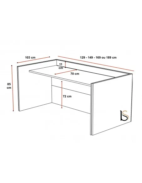 Bureau comptoir bas Avant - Ofitres