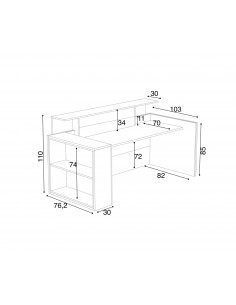 Banque d'accueil Avant avec étagère- Ofitres 2