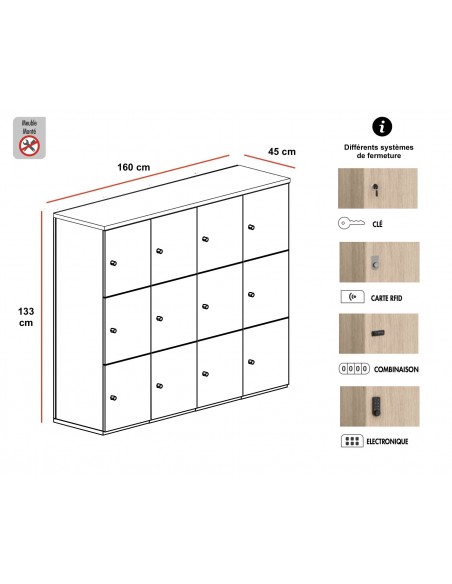 Meuble avec 12 casiers - Mobel Linea