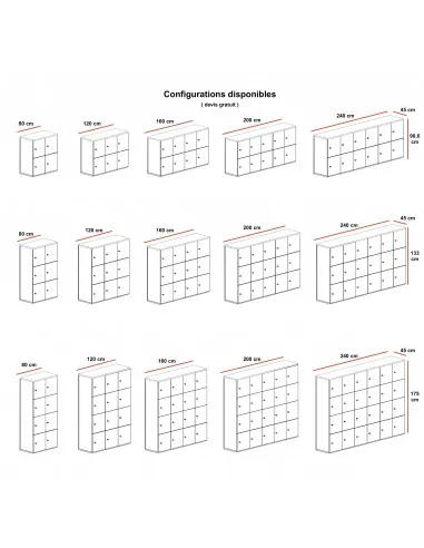 Meuble avec 12 casiers - Mobel Linea