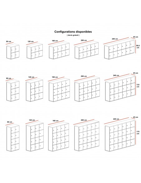 Meuble avec 12 casiers - Mobel Linea
