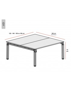 Bureau bench 2 personnes ROCK – MOBEL LINEA 2
