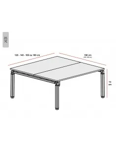 Bureau bench 2 personnes ROCK – MOBEL LINEA 2