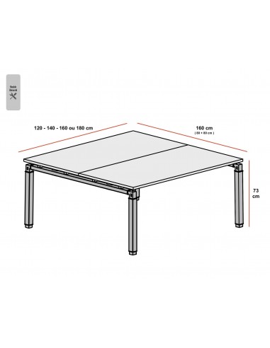 Bureau bench 2 personnes ROCK – MOBEL LINEA