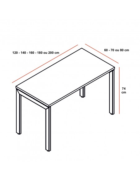Bureau rectangulaire OGI U – MDD