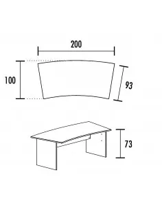 Bureau courbe Tono – Mobel Linea 2