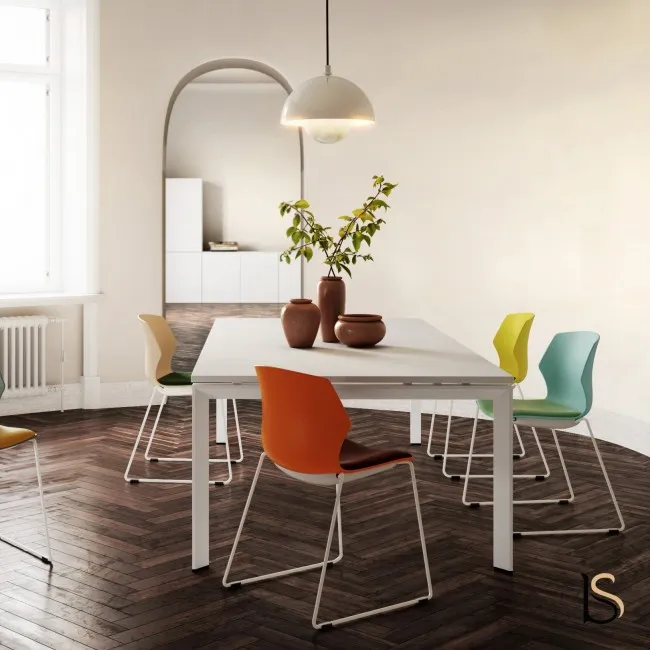 Table de réunion Star, pieds chromés – Mobel Linea