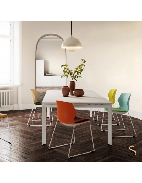 Table de réunion Star, pieds chromés – Mobel Linea