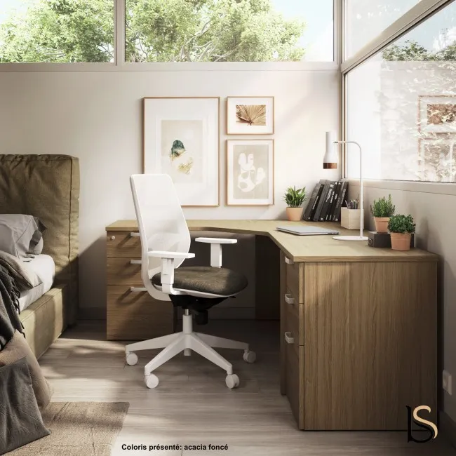 Bureau d’angle avec rangement K3 – Mobel Linea