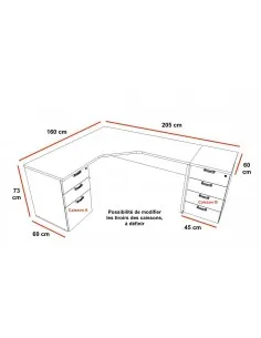 Bureau d’angle avec rangement K3 – Mobel Linea 2