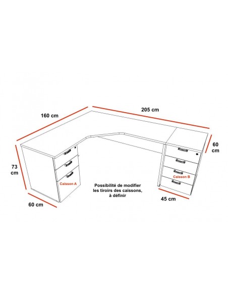 Bureau d’angle avec rangement K3 – Mobel Linea