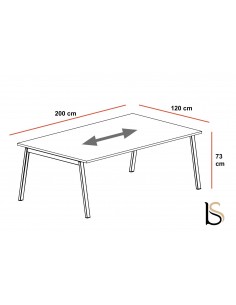 Table de reunion design forme rectangulaire Born Mobel Linea, coloris chêne et anthracite 2