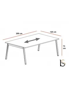 Table de reunion design forme rectangulaire Born Mobel Linea, coloris chêne et anthracite 2