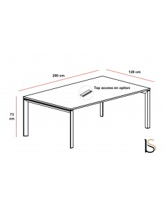 Table de réunion Star, pieds chromés – Mobel Linea 2