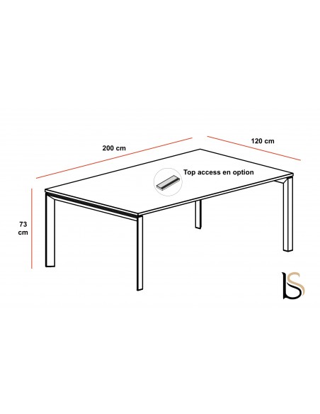 Table de réunion Star, pieds chromés – Mobel Linea