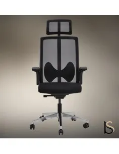 chaise-bureau-ergonomique-maille-noire-appuie-tete 2